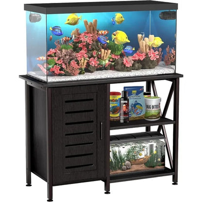 40-50 Gallon Fish Tank Stand, Aquarium Stand with Cabinet Accessories Storage,Heavy Duty Metal Frame, 40.55" L*18.89" W Tabletop