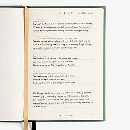Notes to Mindfulness Daily Journal for Women With Prompts, Illustrated Gratitude & Positivity Journal, Undated Guided Journal, Hardbound Wellness Journal - Intelligent Change x Chelsea Kauai (Sage