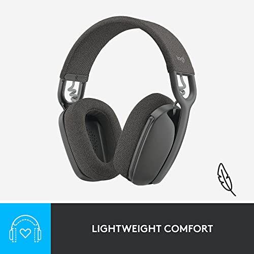 Logitech Zone Vibe 100 Lightweight Wireless Over Ear Headphones with Noise Canceling Microphone, Advanced Multipoint Bluetooth Headset, Works with Teams, Google Meet, Zoom, Mac/PC - Graphite