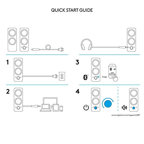 Logitech Z207 2.0 Stereo Computer Speakers with Bluetooth