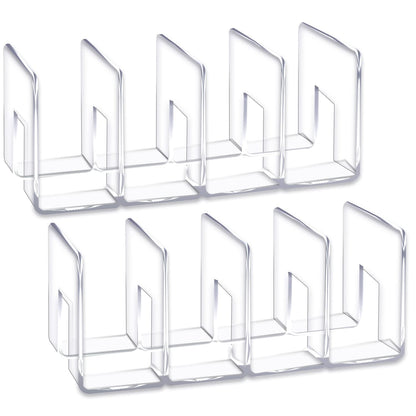 Clear Acrylic Desk File Sorter Purse/Handbag Organizer Clutch Divider Mesh Folder Office Supplies Stand Bookshelf (3 Sections) (2Pack-4Sections)