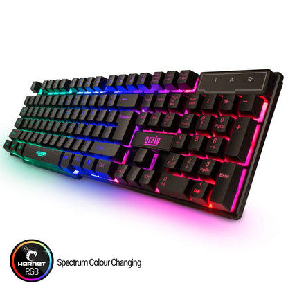 Gaming Keyboard and Mouse and Mouse pad and Gaming Headset, Wired LED RGB Backlight Bundle for PC Gamers and Xbox and PS4 Users - 4 in 1 Edition Hornet RX-250