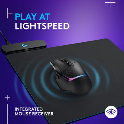 Logitech G POWERPLAY Wireless Charging System for G502 LIGHTSPEED, G502 X PLUS, PRO X Superlight Gaming Mice & more, Wireless Charging Mouse Pad for PC/Mac, in Cloth + Hard Mousepads