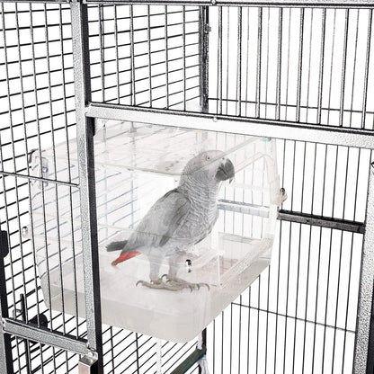 Colorday Large fully transparent Bird Bath for Cage, Parrot shower for Birds Bathtub Swimming Pool box Supplies Accessories