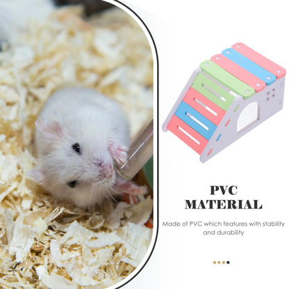 Hamster Cage House with Ladder Playground PVC Cage Gerbil Habitat Small Animal Hideout for Platform