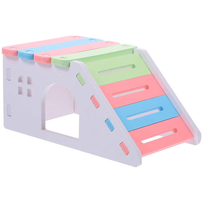 Hamster Cage House with Ladder Playground PVC Cage Gerbil Habitat Small Animal Hideout for Platform
