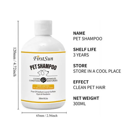Sensitive Skin Dog Shampoo Moisturizing Pet Shampoo Odor Eliminating Cat Shampoo Pet Wash Natural Deodorizing Shampoo Shower Gel