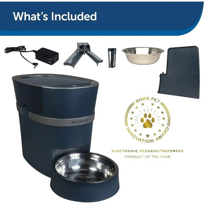 Smart Feed Pet Feeder - Automatic Cat Feeder, Automatic Dog Feeder with App - Compatible with Alexa, Apple, Android , Black