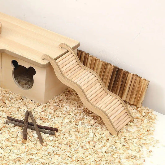 Wave staircase wooden hamster toy pet supplies Wave staircase wooden toy staircase