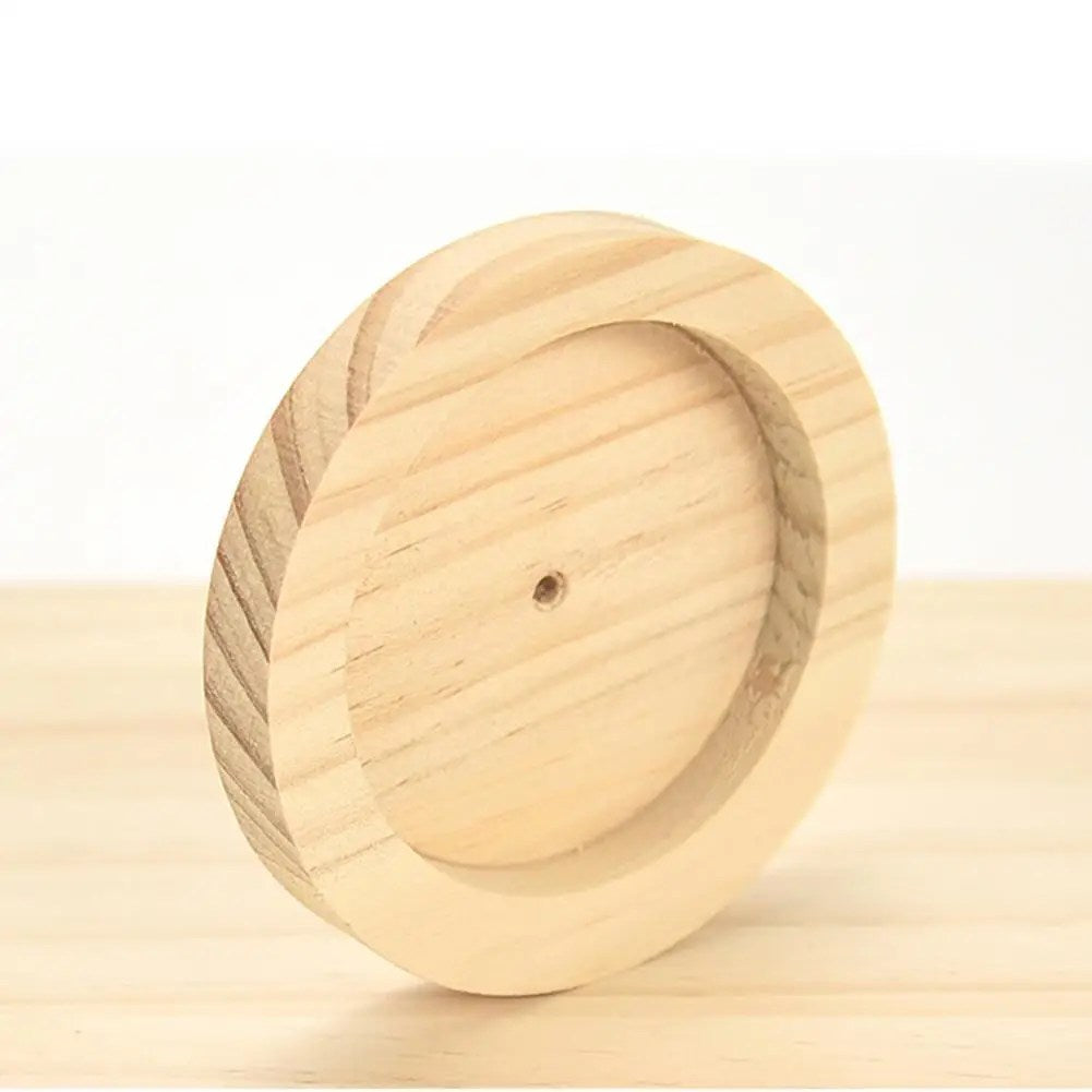 Wooden Hamster Feeding Bowl Hamster Food Bowl Small Animal Round Feeding Dish for Dwarf Syrian Hamsters Gerbils Mice