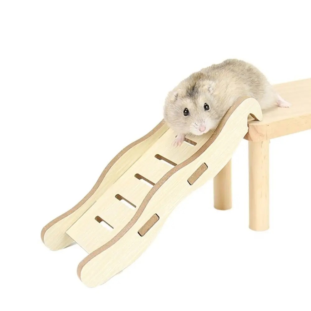 Wooden Hamster Ladder Suspension Bridge Small Pet Wood Ladder Gerbil Hideout Wooden Small Animal Chew Toy