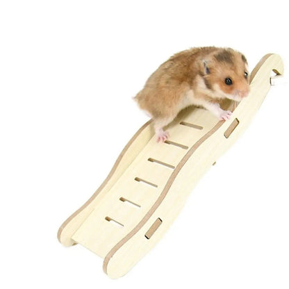 Wooden Hamster Ladder Suspension Bridge Small Pet Wood Ladder Gerbil Hideout Wooden Small Animal Chew Toy