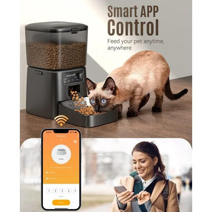 oneisall Automatic Cat Feeder for Cat, 3.5L Automatic Cat Food Dispenser for Small Pets Indoor, Timed Cat Feeder for Dry Food