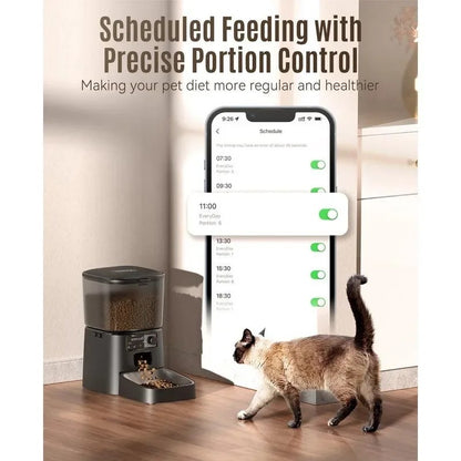 oneisall Automatic Cat Feeder for Cat, 3.5L Automatic Cat Food Dispenser for Small Pets Indoor, Timed Cat Feeder for Dry Food