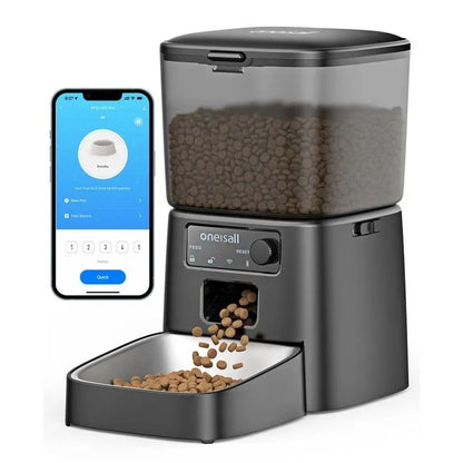 oneisall Automatic Cat Feeder for Cat, 3.5L Automatic Cat Food Dispenser for Small Pets Indoor, Timed Cat Feeder for Dry Food