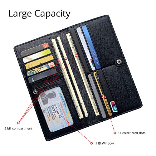 Ultra Slim Thin Leather Credit Card Holder Bifold Clutch Wallets for Women  Gifts