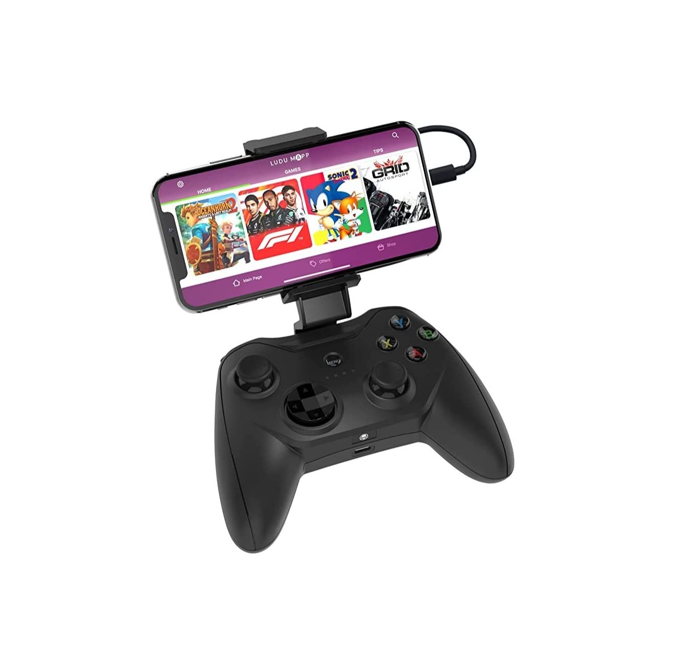 RiotPWR Mfi Certified Gamepad Controller for iOS iPhone - Wired with L3 + R3 Buttons, Power Pass Through Charging, Improved 8 Way D-Pad, and redesigned ZeroG Mobile Device