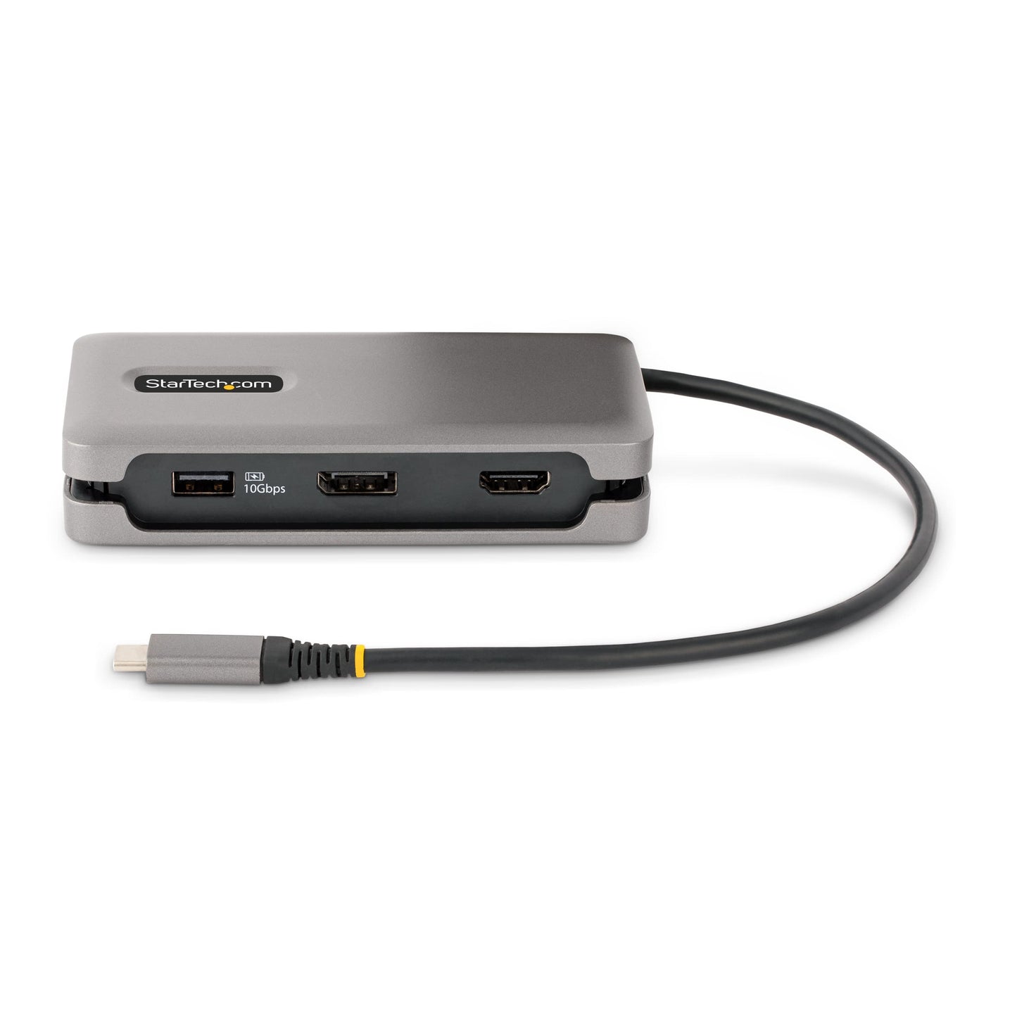 StarTech.com USB-C Multiport Adapter - 4K 60Hz HDMI/DP - 3-Port USB Hub - 100W Power Delivery Pass-Through - GbE - Travel Mini Docking Station w/Charging - 1ft/30cm Wrap-Around Cable (DKT31CDHPD3)