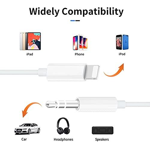 Seulliya(Apple MFi Certified) iPhone AUX Cord for iPhone,Lightning to 1/8 Inch Audio Cable,3.3ft, Headphone Jack Adapter Male Aux Stereo Audio Cable Compatible for iPhone 14/13/12/11/XR/X/8/7 (White) - GEAR4EVER
