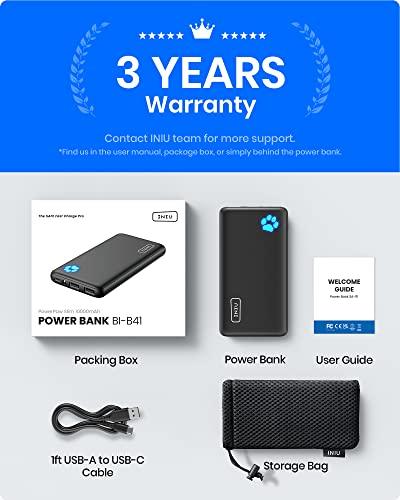 INIU Portable Charger, Slimmest 10000mAh 5V/3A Power Bank, USB C in&out High-Speed Charging Battery Pack, External Phone Powerbank Compatible with iPhone 14 13 12 11 Samsung S22 S21 Google LG iPad etc - GEAR4EVER