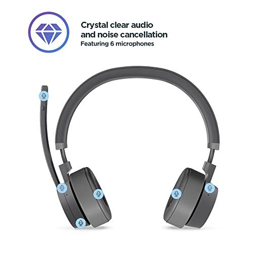 Lenovo Go - Wireless ANC Headset - Bluetooth Headset - Active Noise Cancelling - Rotatable Boom Mic - Microsoft Teams Certified, Iron Grey, Large - GEAR4EVER