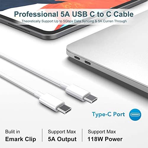 Mac Book Pro Charger - 118W USB C Charger Fast Charger Compatible with MacBook Pro/Air 13, 14, 15, 16 Inch, iPad Pro, Samsung Galaxy, and More USB-C Devices(7.2 ft Cable Included) - GEAR4EVER