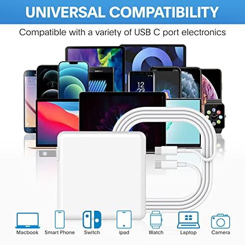 Mac Book Pro Charger - 118W USB C Charger Fast Charger for USB C Port MacBook pro & MacBook Air, ipad Pro, Samsung Galaxy and All USB C Device, Include Charge Cable（7.2ft/2.2m） - GEAR4EVER