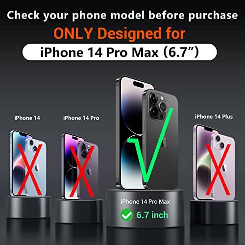MOZOTERMOZOTER Magnetic for iPhone 14 Pro Max Case,[Compatible with Magsafe] [Anti-Yellowing][Glass Screen Protector+Camera Lens Protector] Shockproof Slim Thin Phone Case Cover 6.7 inch-Clear - GEAR4EVER