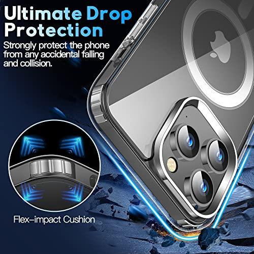MOZOTERMOZOTER Magnetic for iPhone 14 Pro Max Case,[Compatible with Magsafe] [Anti-Yellowing][Glass Screen Protector+Camera Lens Protector] Shockproof Slim Thin Phone Case Cover 6.7 inch-Clear - GEAR4EVER