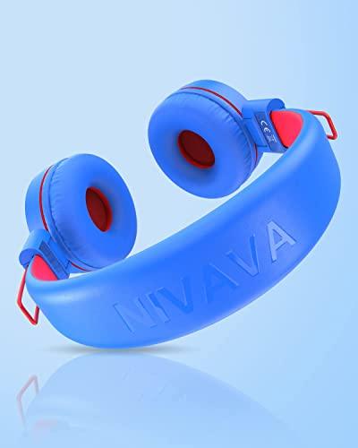 NIVAVANIVAVA Kids Headphones, K8 Wired Headphones for Kids with Adjustable Headband, 3.5 MM Jack for School, Foldable On-Ear Headset for Amazon Kindle, Fire Boys Girls Children, Tablet Cellphones Airplane - GEAR4EVER