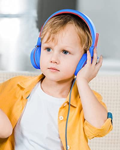 NIVAVANIVAVA Kids Headphones, K8 Wired Headphones for Kids with Adjustable Headband, 3.5 MM Jack for School, Foldable On-Ear Headset for Amazon Kindle, Fire Boys Girls Children, Tablet Cellphones Airplane - GEAR4EVER