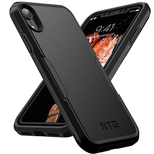 NTGNTG Shockproof Designed for iPhone XR Case [2 Layer Structure Protection] [Military Grade Anti-Drop] Lightweight Shockproof Protective Phone Case for iPhone XR 6.1 inch, Black - GEAR4EVER