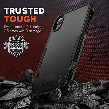 NTGNTG Shockproof Designed for iPhone XR Case [2 Layer Structure Protection] [Military Grade Anti-Drop] Lightweight Shockproof Protective Phone Case for iPhone XR 6.1 inch, Black - GEAR4EVER