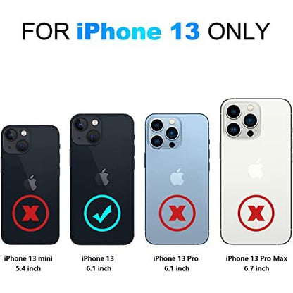 NvollnoeNvollnoe for iPhone 13 Case with Card Holder Heavy Duty Protective Dual Layer Shockproof Hidden Card Slot Slim Wallet Case for iPhone 13 for Women&Men(Black) - GEAR4EVER