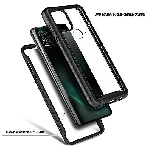 NZNDNZND Case for Motorola Moto G Stylus 5G with [Built-in Screen Protector], Full-Body Protective Shockproof Rugged Bumper Cover, Impact Resist Durable Phone Case Cover (Black) - GEAR4EVER