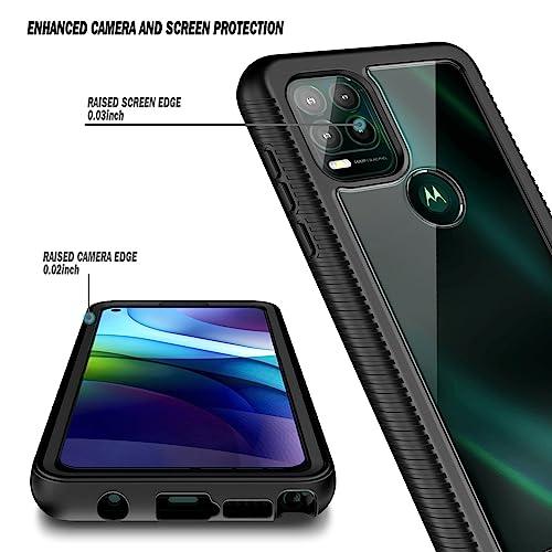 NZNDNZND Case for Motorola Moto G Stylus 5G with [Built-in Screen Protector], Full-Body Protective Shockproof Rugged Bumper Cover, Impact Resist Durable Phone Case Cover (Black) - GEAR4EVER