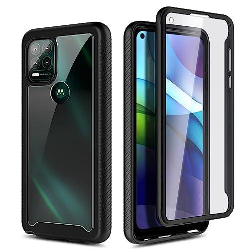 NZNDNZND Case for Motorola Moto G Stylus 5G with [Built-in Screen Protector], Full-Body Protective Shockproof Rugged Bumper Cover, Impact Resist Durable Phone Case Cover (Black) - GEAR4EVER