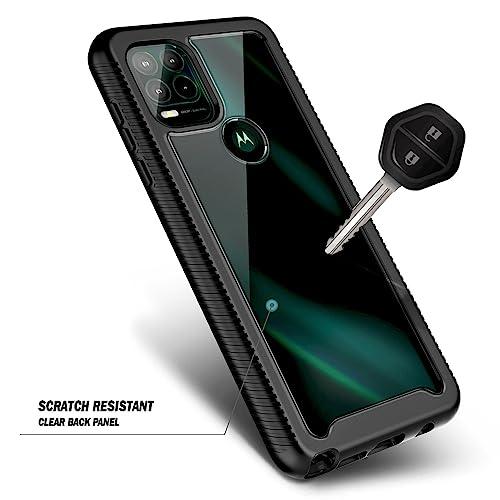 NZNDNZND Case for Motorola Moto G Stylus 5G with [Built-in Screen Protector], Full-Body Protective Shockproof Rugged Bumper Cover, Impact Resist Durable Phone Case Cover (Black) - GEAR4EVER