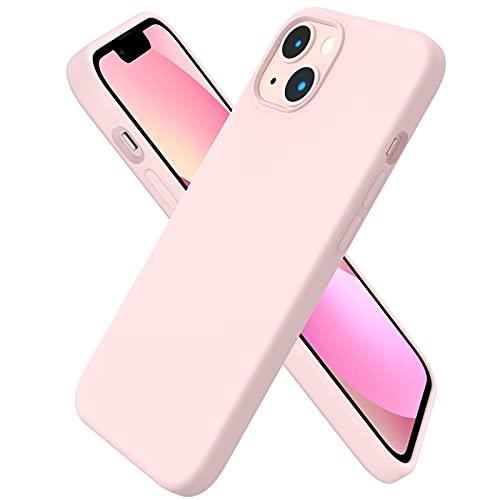 ORNARTOORNARTO Compatible with iPhone 13 Case 6.1, Slim Liquid Silicone 3 Layers Full Covered Soft Gel Rubber Case Cover 6.1 inch-Chalk Pink - GEAR4EVER