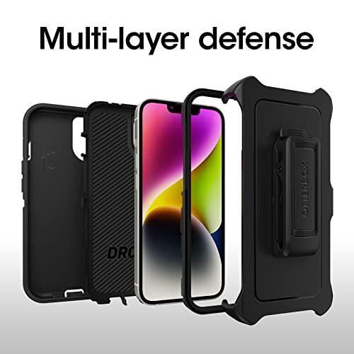 OtterBoxOtterBox iPhone 14 & iPhone 13 Defender Series Case - BLACK , rugged & durable, with port protection, includes holster clip kickstand - GEAR4EVER