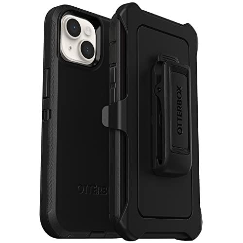 OtterBoxOtterBox iPhone 14 & iPhone 13 Defender Series Case - BLACK , rugged & durable, with port protection, includes holster clip kickstand - GEAR4EVER