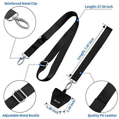 OUTXEOUTXE Phone Lanyard - 4× Pads, 1× Adjustable Neck Strap, 1× Wrist Strap, Nylon Phone Lanyard Compatible with All Smartphone - GEAR4EVER