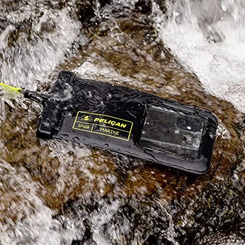 Case-MatePelican 2 Pack Marine - IP68 Waterproof Phone Pouch/Case(Regular Size)-Floating Waterproof Phone Case For iPhone 14 Pro Max/ 13 Pro Max/ 12 Pro Max/ 11/ S23 - Detachable Lanyard-Black/Yellow - GEAR4EVER