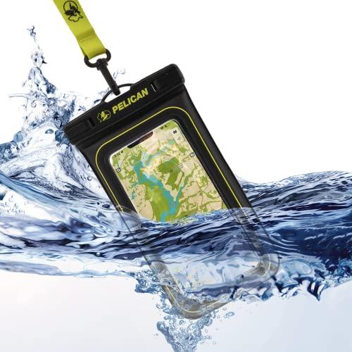 Case-MatePelican 2 Pack Marine - IP68 Waterproof Phone Pouch/Case(Regular Size)-Floating Waterproof Phone Case For iPhone 14 Pro Max/ 13 Pro Max/ 12 Pro Max/ 11/ S23 - Detachable Lanyard-Black/Yellow - GEAR4EVER