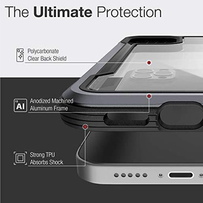 RAPTICRAPTIC Shield Case Compatible with iPhone 12 Case & iPhone 12 Pro Case, Shock Absorbing Protection, Durable Aluminum Frame, 10ft Drop Tested, Fits iPhone 12 & 12 Pro, Black - GEAR4EVER