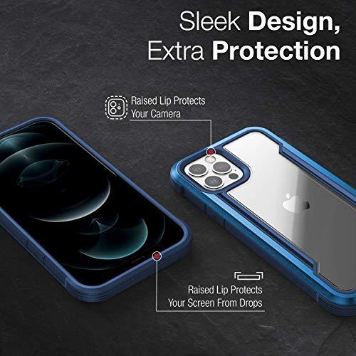 RAPTICRAPTIC Shield Case Compatible with iPhone 12 Case & iPhone 12 Pro Case, Shock Absorbing Protection, Durable Aluminum Frame, 10ft Drop Tested, Fits iPhone 12 & 12 Pro, Blue - GEAR4EVER