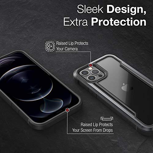 RAPTICRAPTIC Shield Case Compatible with iPhone 12 Case & iPhone 12 Pro Case, Shock Absorbing Protection, Durable Aluminum Frame, 10ft Drop Tested, Fits iPhone 12 & 12 Pro, Black - GEAR4EVER