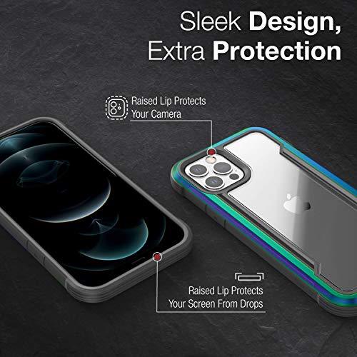 RAPTICRaptic Shield Case Compatible with iPhone 12 Case & iPhone 12 Pro Case, Shock Absorbing Protection, Durable Aluminum Frame, 10ft Drop Tested, Fits iPhone 12 & 12 Pro, Iridescent - GEAR4EVER