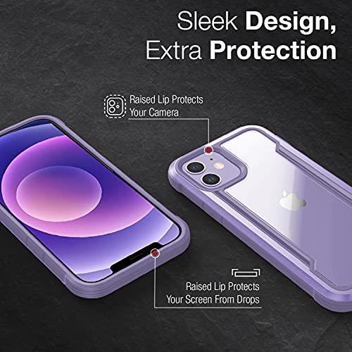 RAPTICRAPTIC Shield Case Compatible with iPhone 12 Case & iPhone 12 Pro Case, Shock Absorbing Protection, Durable Aluminum Frame, 10ft Drop Tested, Fits iPhone 12 & 12 Pro,Purple - GEAR4EVER