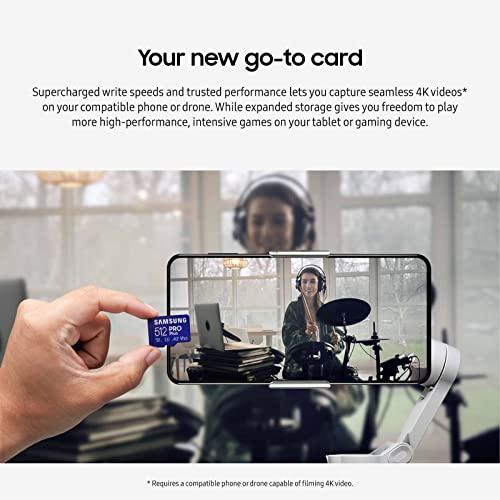 SAMSUNGSAMSUNG PRO Plus microSD Memory Card + Adapter, 512GB MicroSDXC, Up to 180 MB/s, Full HD & 4K UHD, UHS-I, C10, U3, V30, A2 for Android Phones, Tablets, GoPRO, DJI Drone, MB-MD512SA/AM, 2023 - GEAR4EVER